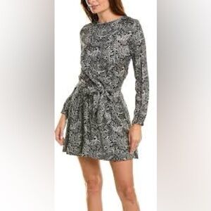 The Kooples Monochrome Patterned Long Sleeve Dress